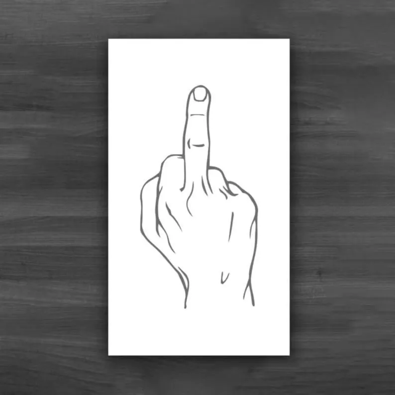 Illegal parking reminder card with middle finger design for vehicle windscreen placement