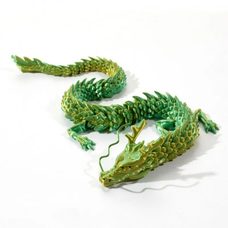 3D printed plastic dragon car decoration ornament in multiple colour options on a car dashboard.