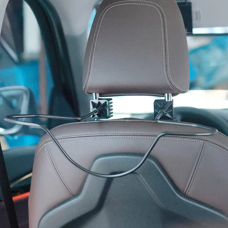 Black metal hat bracket for car visor or headrest cap display and storage