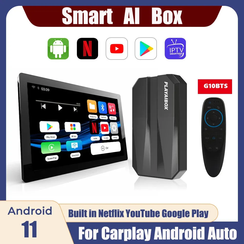 CarPlay wired to wireless AI box converter with ABS plastic housing measuring 110x80x35mm