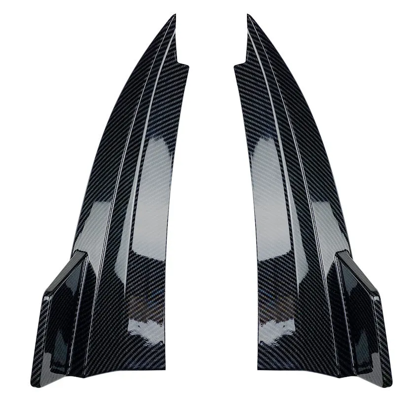 Set of two PP rear cornerite protectors in carbon fibre pattern and piano black finish for car bumper corners