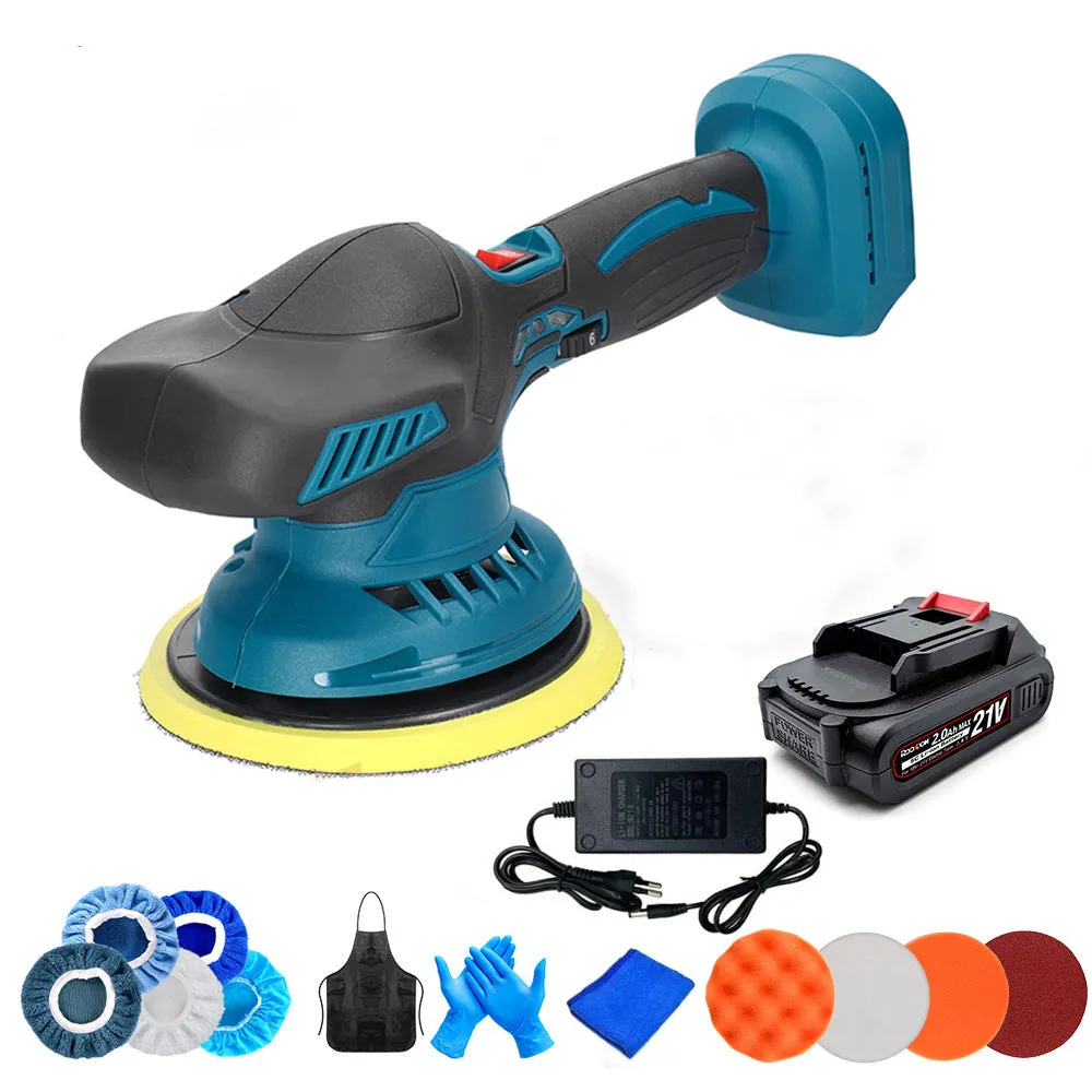 21v cordless car polishing machine with 145mm circular polishing disc for wireless vehicle detailing