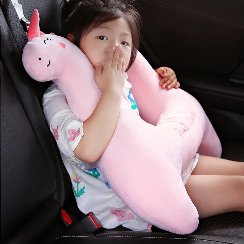 Dinosaur pattern car headrest pillow for children sleeping in rear passenger seats