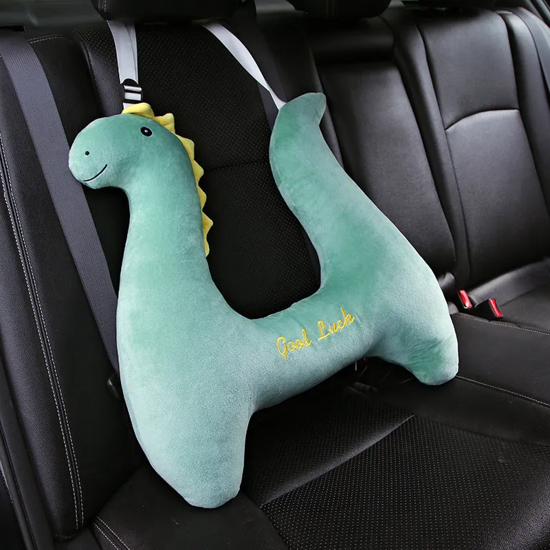 Dinosaur pattern car headrest pillow for children sleeping in rear passenger seats