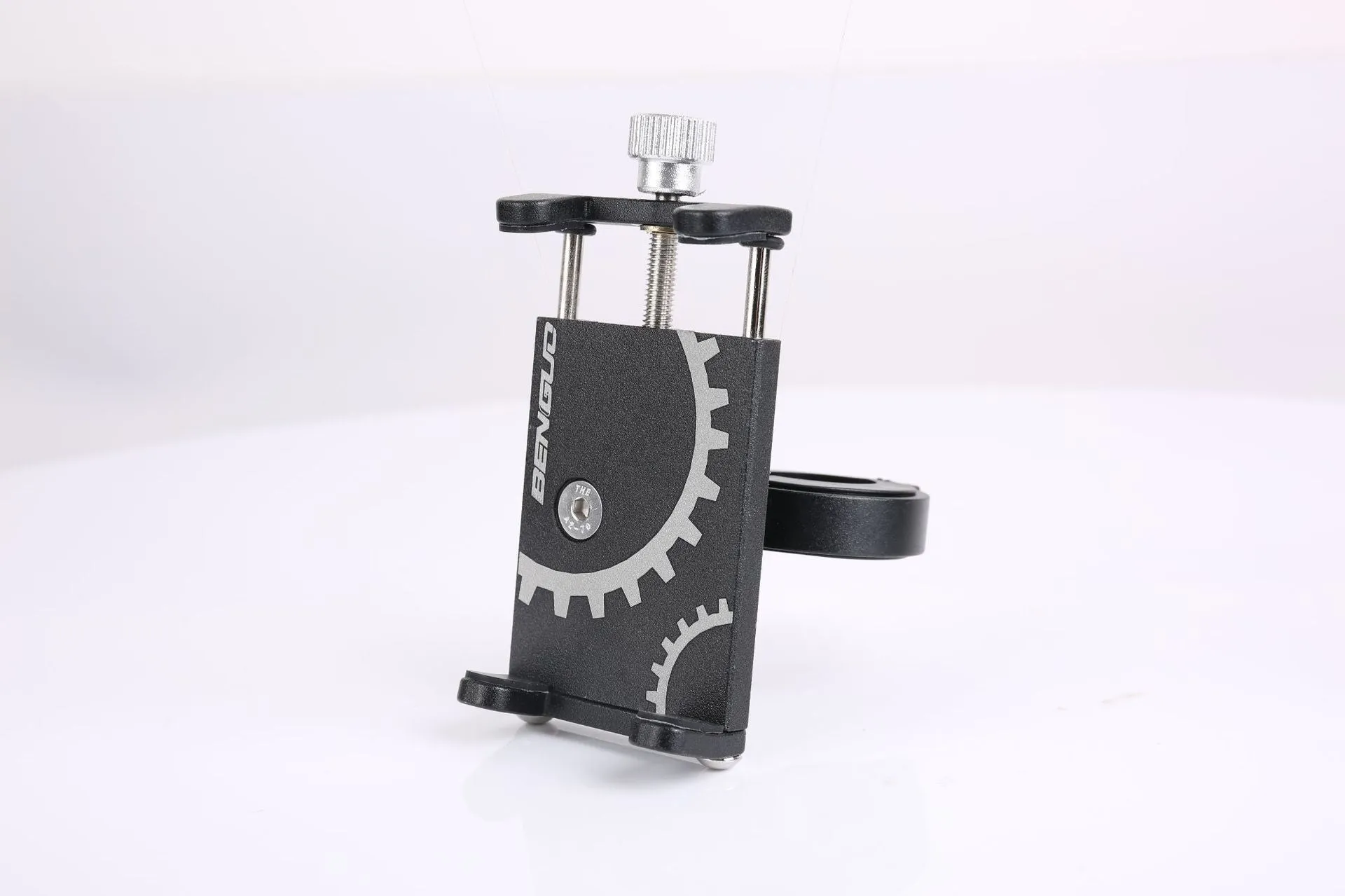Aluminium alloy bicycle phone holder with fixed mount design in black, red and titanium colour options
