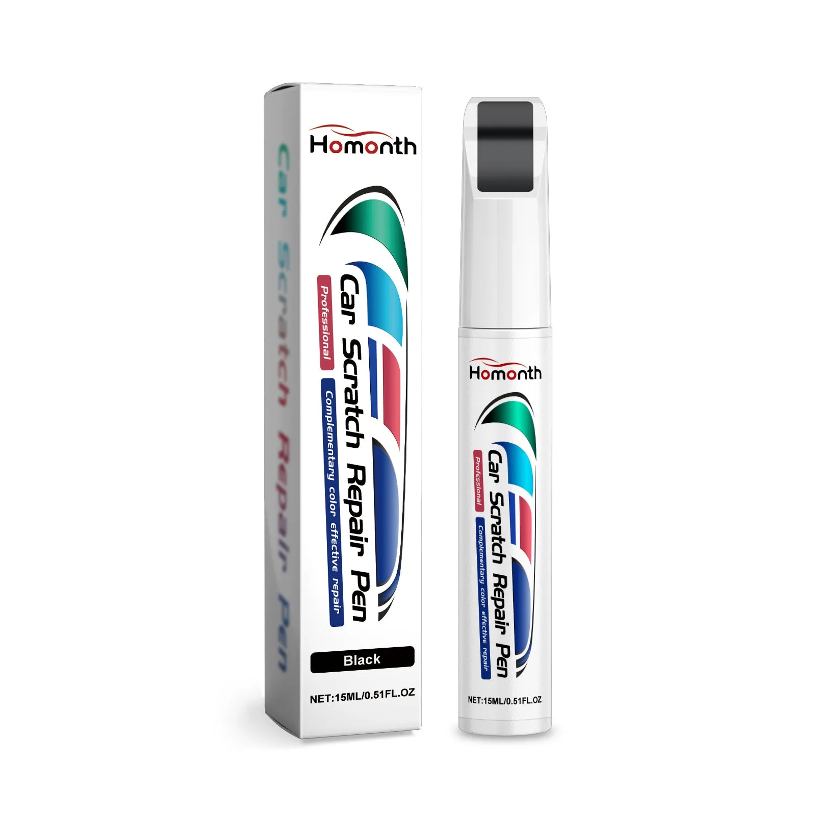 Car scratch repair touch-up pen in five colour options with 2 x 11.8 cm dimensions