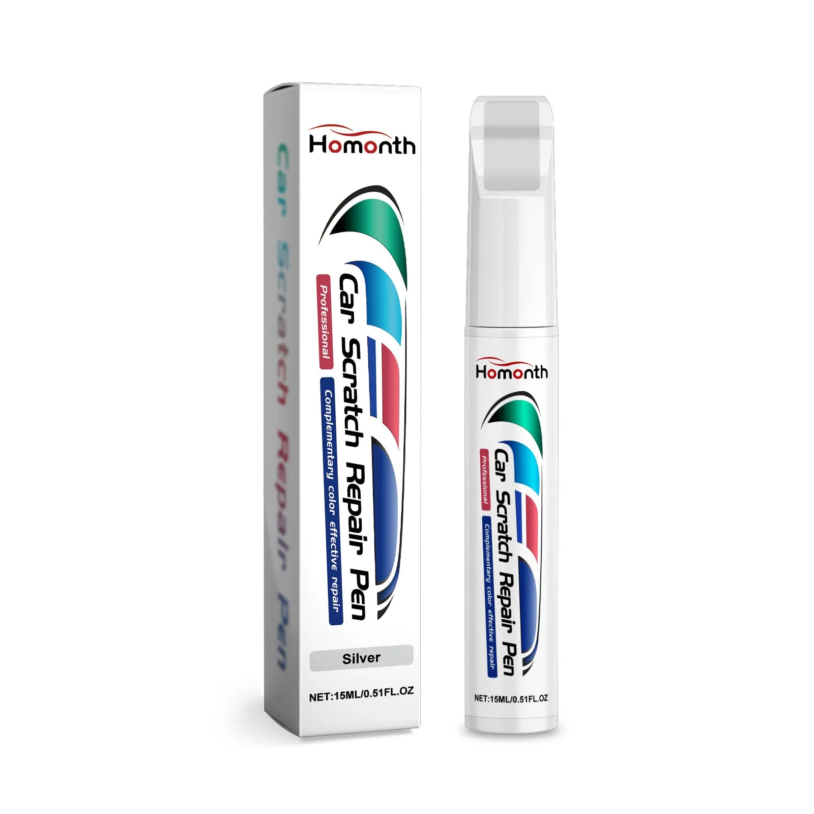 Car scratch repair touch-up pen in five colour options with 2 x 11.8 cm dimensions