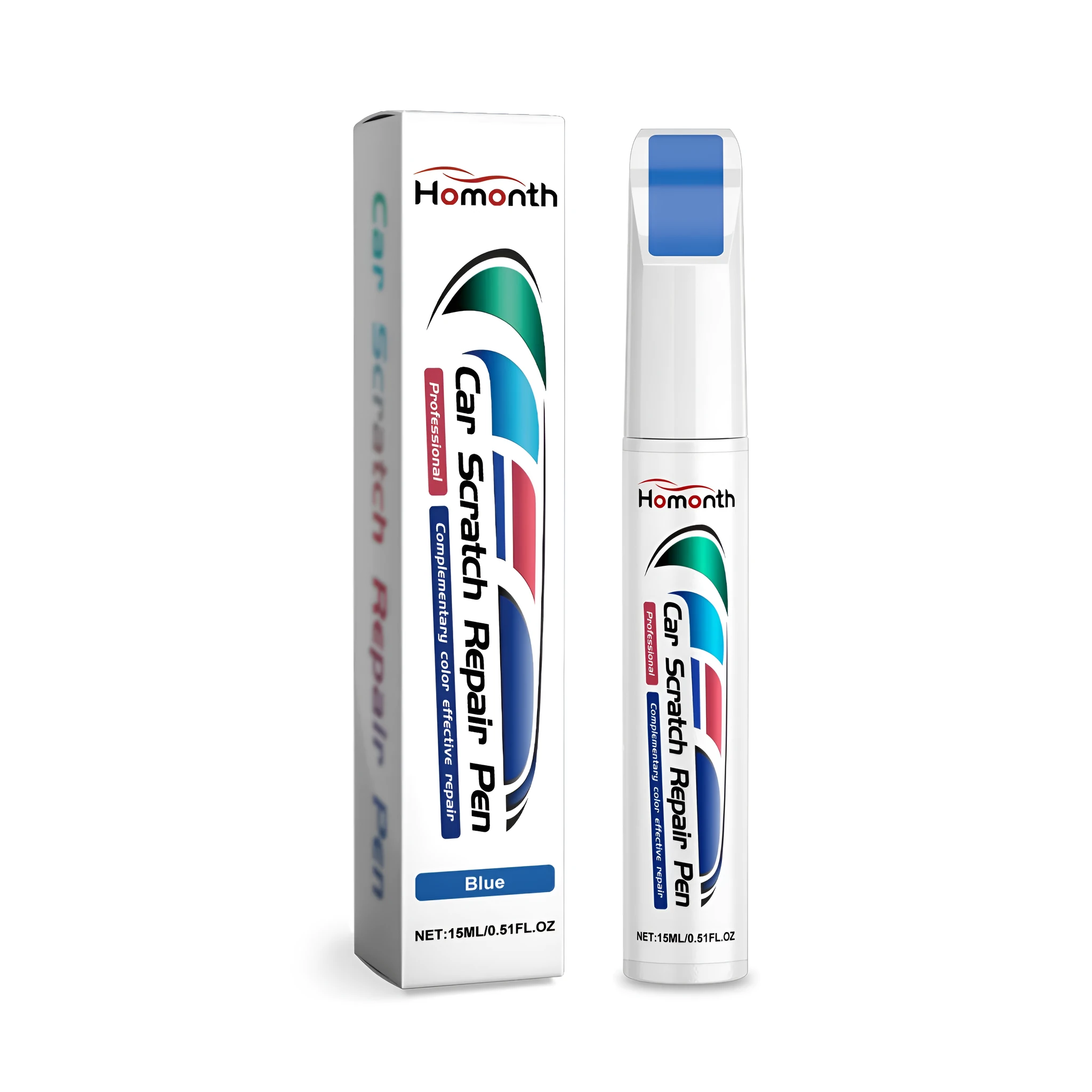 Car scratch repair touch-up pen in five colour options with 2 x 11.8 cm dimensions