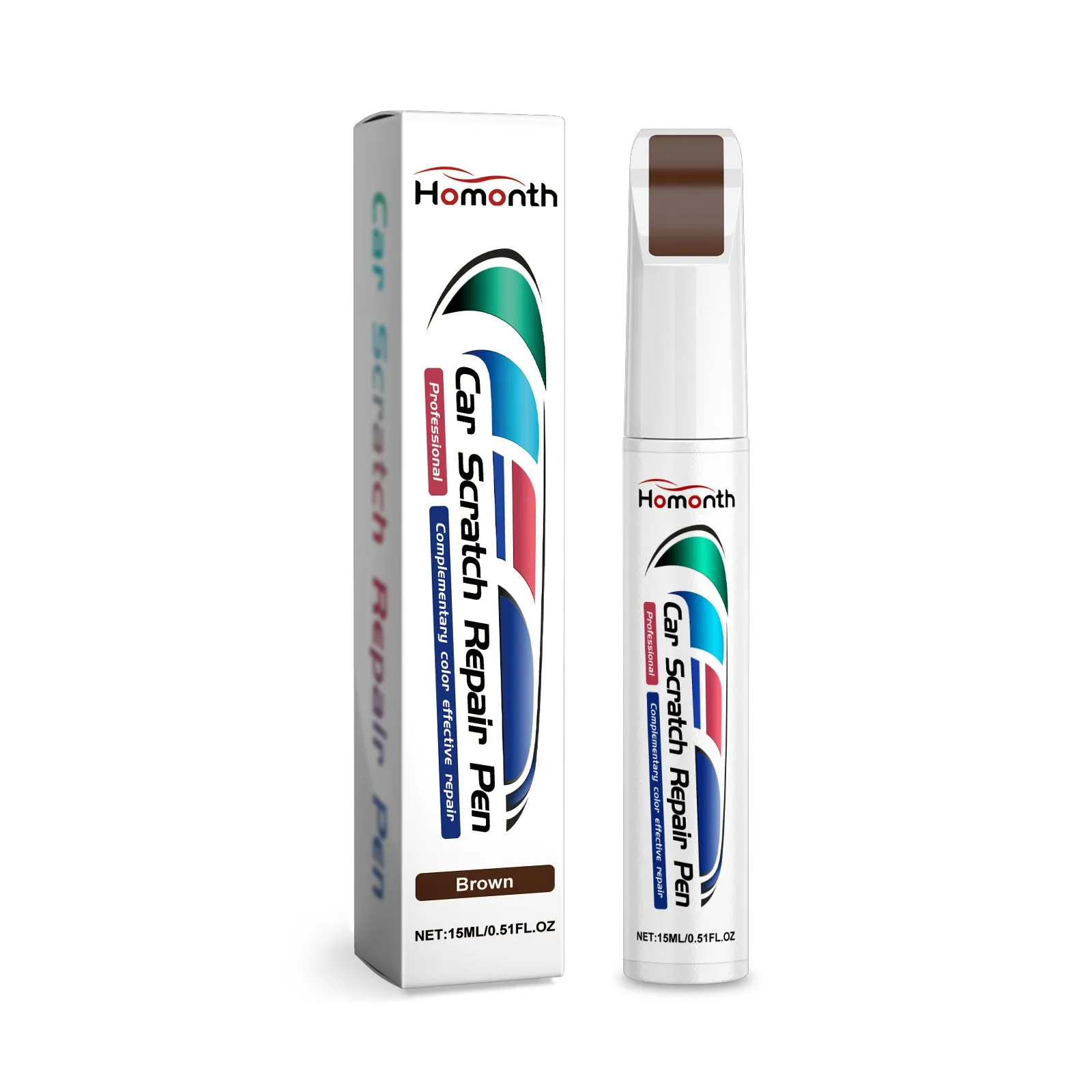Car scratch repair touch-up pen in five colour options with 2 x 11.8 cm dimensions