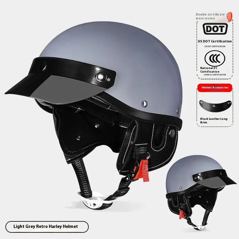 3C certified ABS electric motorcycle helmet shown in various colour options including grey, white, black, red, and multicolour.