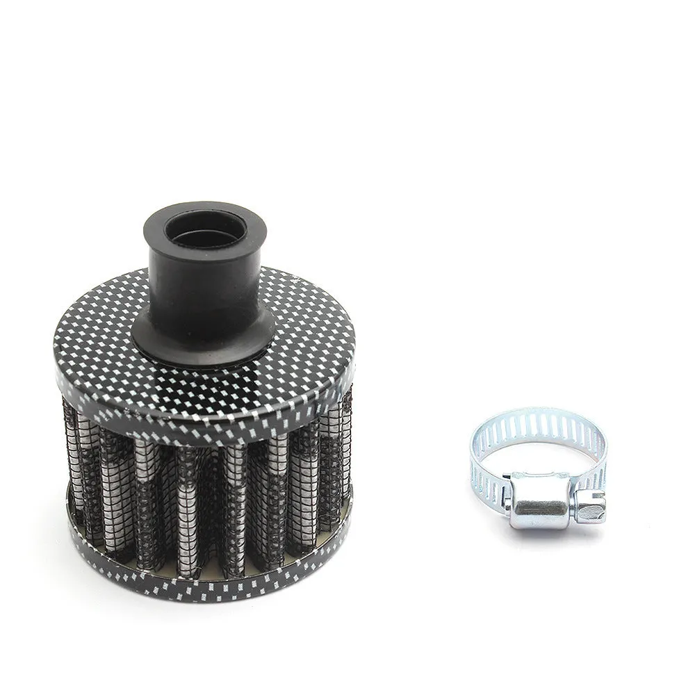 Car modification head air filter in silver with universal fit for engine intake replacement