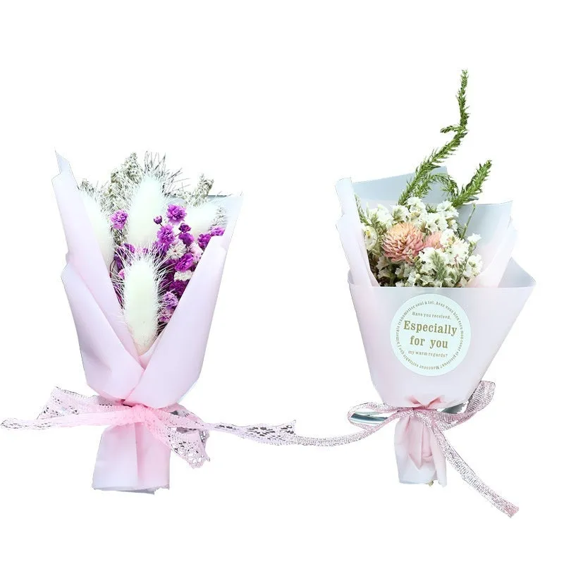 Car air conditioning vent clip with dried flower ornament and perfume bottle in various colour options