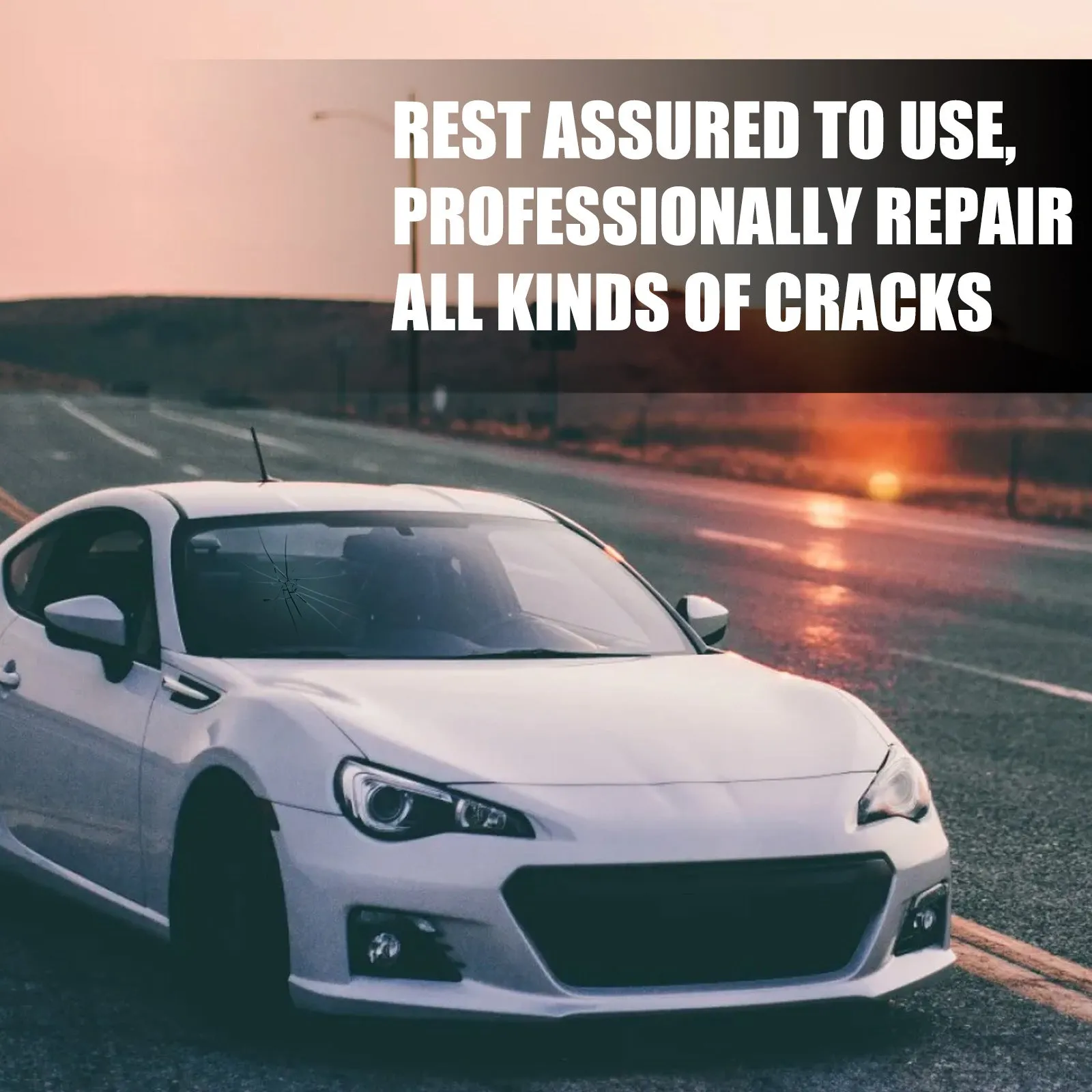 Car windshield repair agent crack kit with 20ml solution and curing films