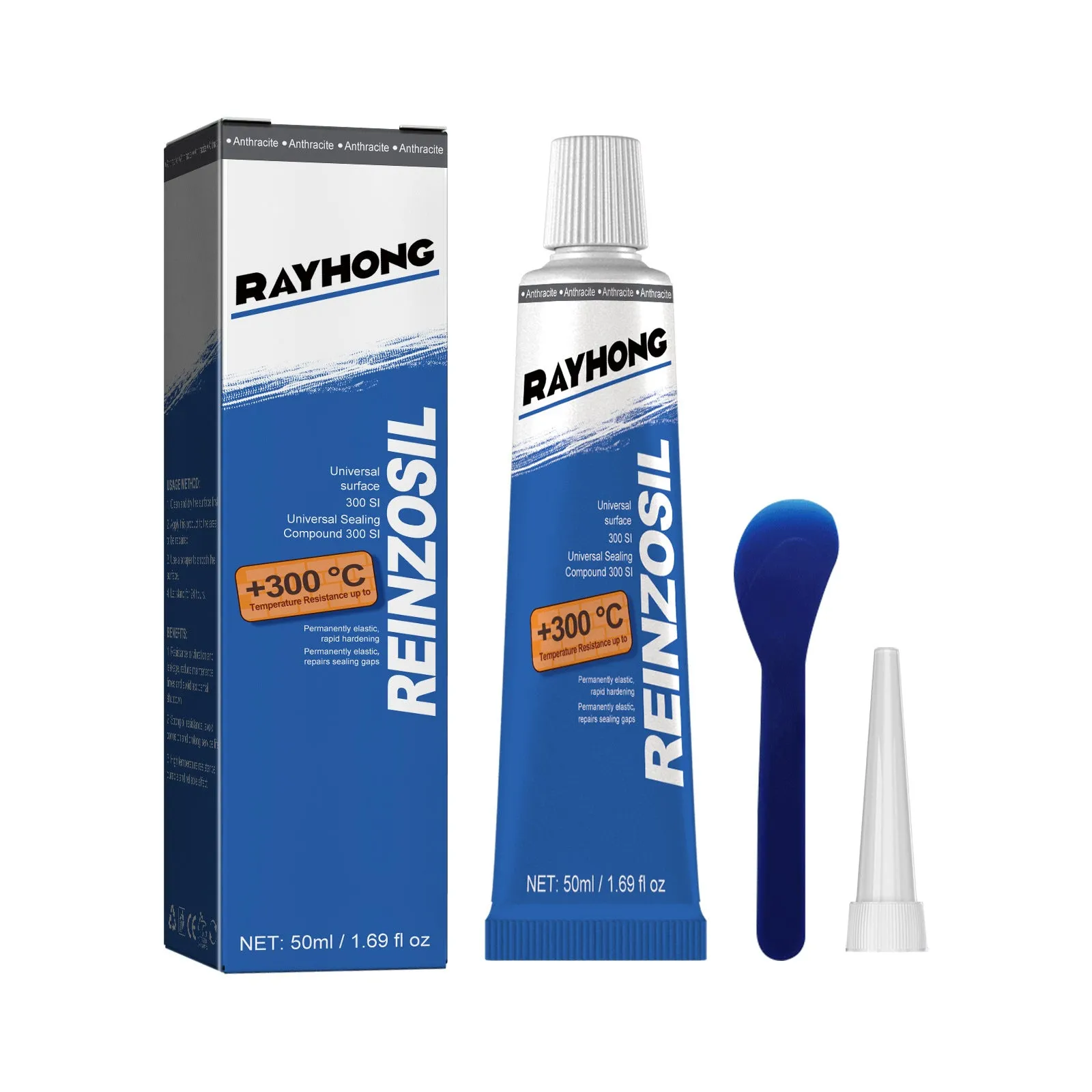 50ml auto metal fuel tank repair glue in tube with scraper and pointed nozzle