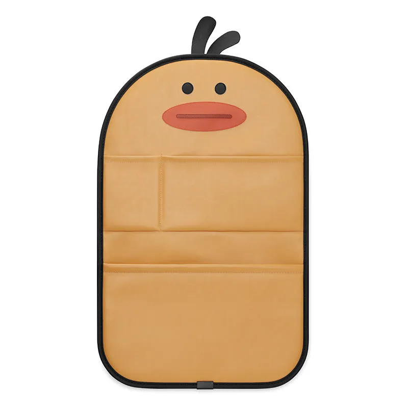 Car seat back protector leather kick pad with Cute Bear design, long style