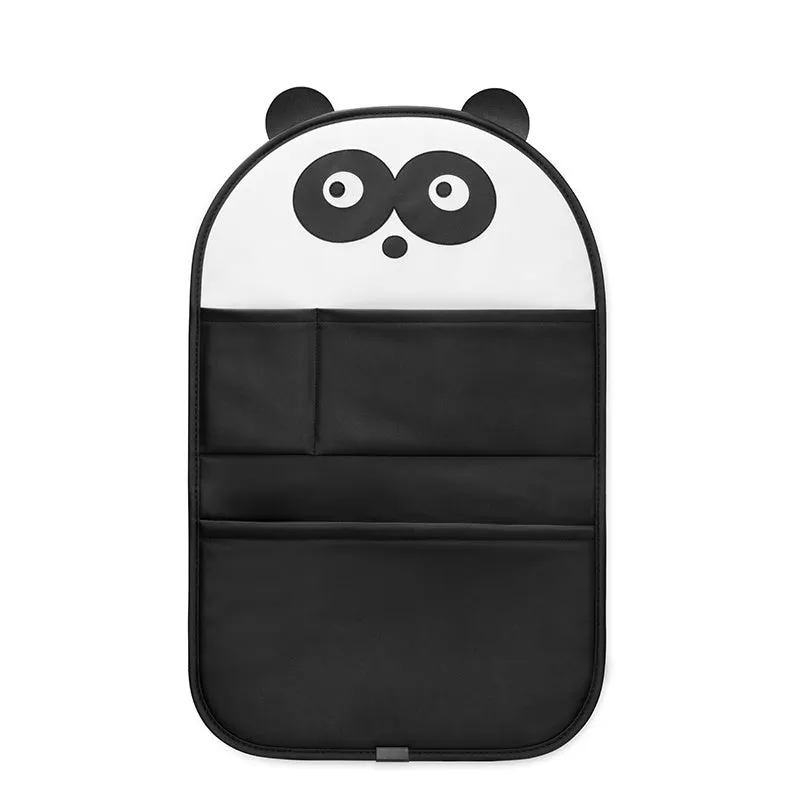 Car seat back protector leather kick pad with Cute Bear design, long style