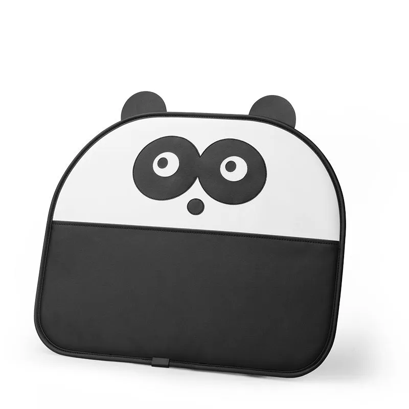 Car seat back protector leather kick pad with Cute Bear design, long style