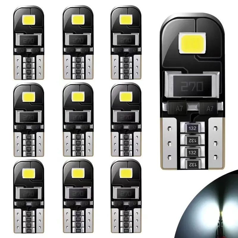 Single white LED car light bulb T10 W5W 2W 6500K waterproof circuit board construction