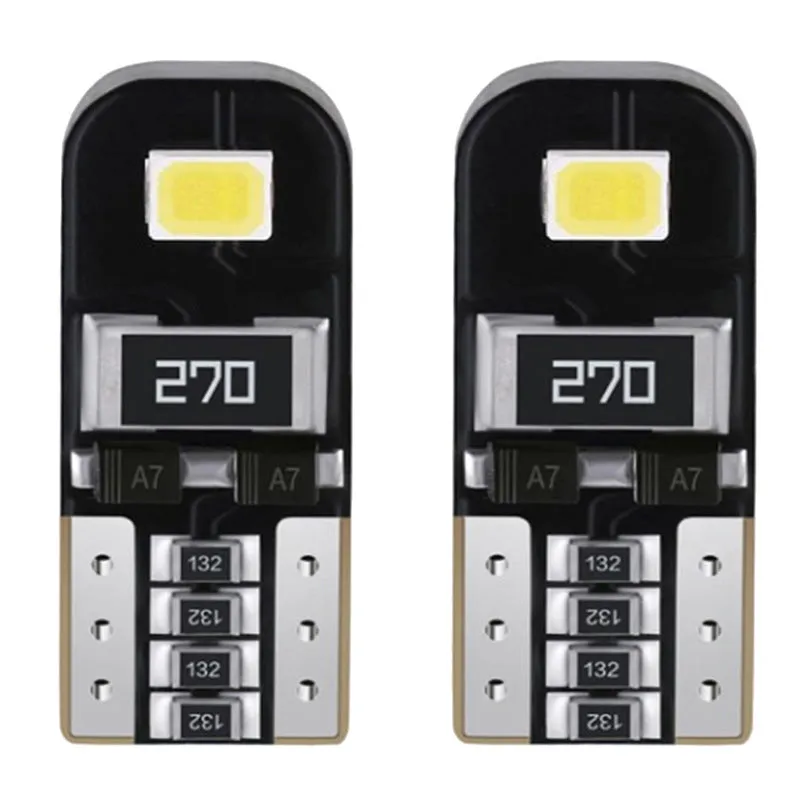 Single white LED car light bulb T10 W5W 2W 6500K waterproof circuit board construction