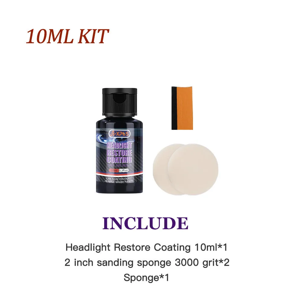 JB-XPCS LHB-8 Headlight Restore Coating car light repair fluid in 10ml and 30ml bottle options