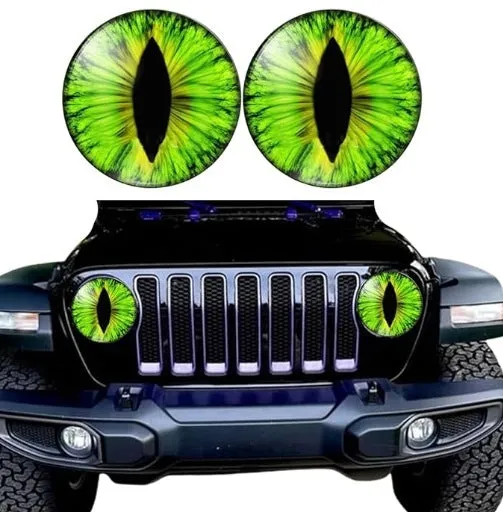 Beast Eye PVC headlight decal decoration 20x20cm pair showing Monster Eye lamp design