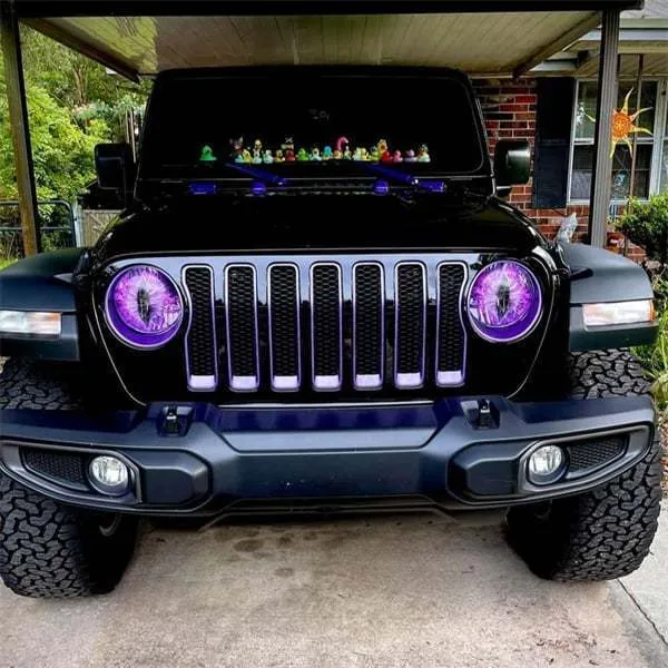 Beast Eye PVC headlight decal decoration 20x20cm pair showing Monster Eye lamp design
