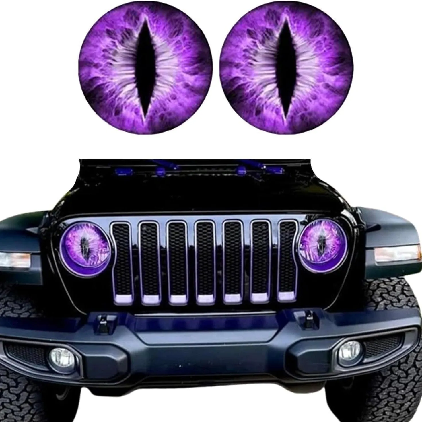 Beast Eye PVC headlight decal decoration 20x20cm pair showing Monster Eye lamp design