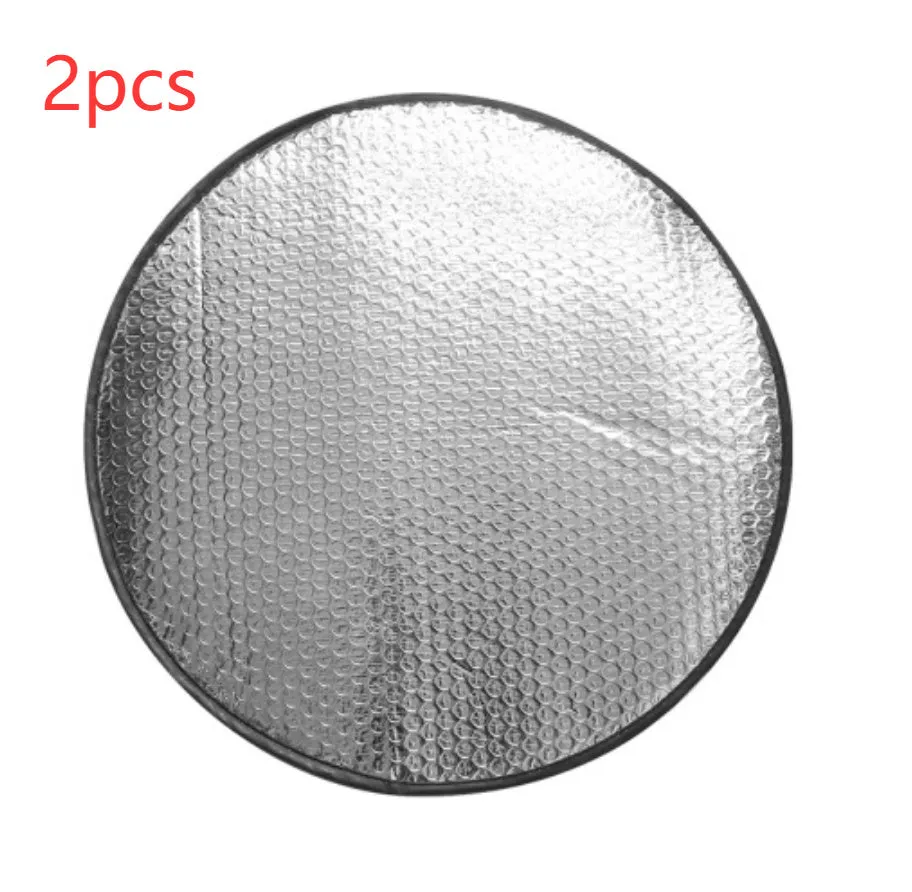 Car steering wheel sunshade cover in aluminium foil with brand LOGO pattern for universal fit heat protection