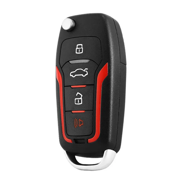 Red and frosted black one-way remote control car alarm with two remote controls for 3000m vehicle protection