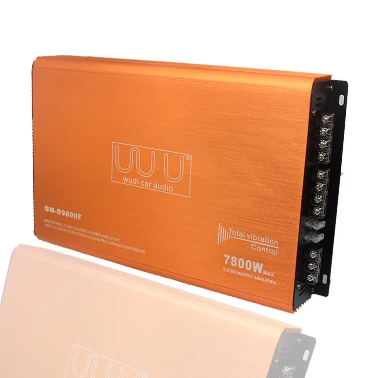 Car four-way power amplifier 7800W 4-channel audio aluminium alloy chassis 2.7kg