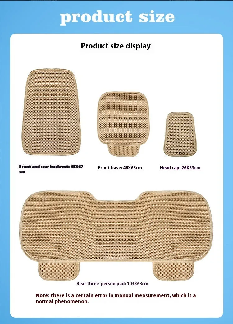Summer minimalist ice silk car seat cushion in warm cream colour for universal vehicle fit