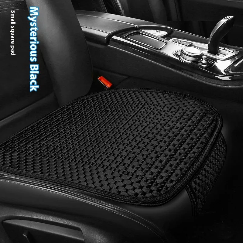 Summer minimalist ice silk car seat cushion in warm cream colour for universal vehicle fit