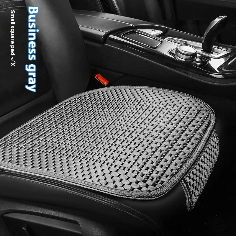 Summer minimalist ice silk car seat cushion in warm cream colour for universal vehicle fit