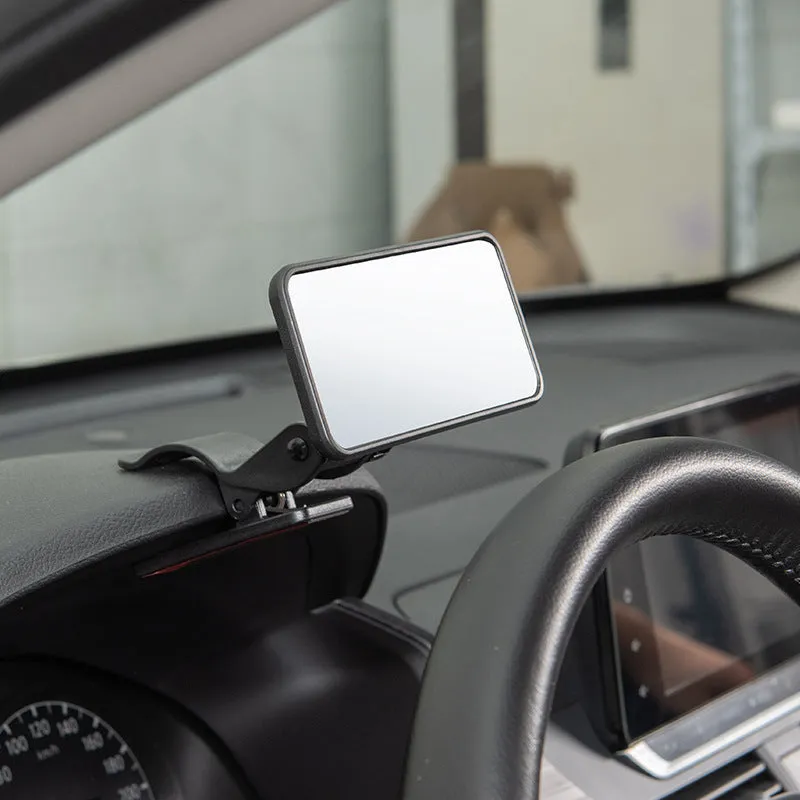 Square 120 x 60mm chrome car rearview mirror with press suction cup for baby rear seat monitoring
