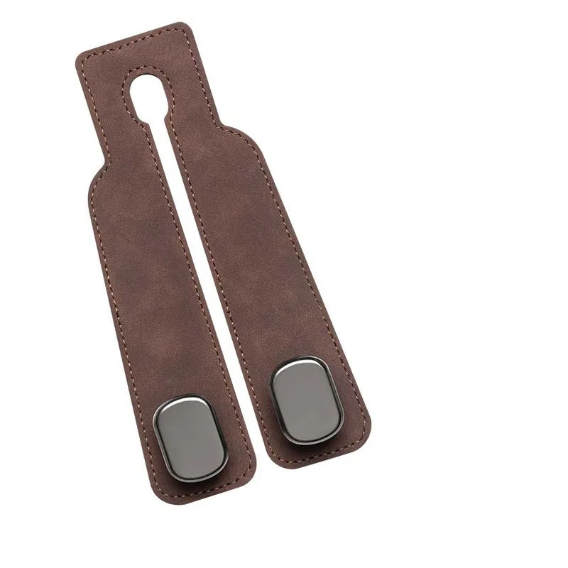 Multifunctional suede car seat back double hook in black with two hanging points for bags and accessories
