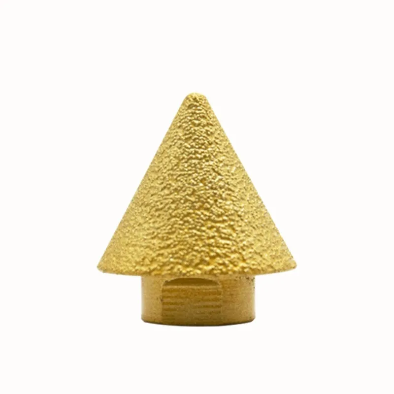 Brazing diamond chamfering machine with metal alloy bond, M10 thread, 50mm diameter, on ceramic tile
