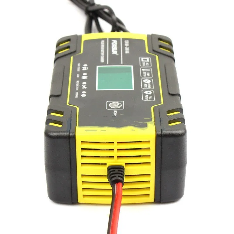 12V 24V battery charger with LCD screen for motorcycle car and truck lead-acid batteries