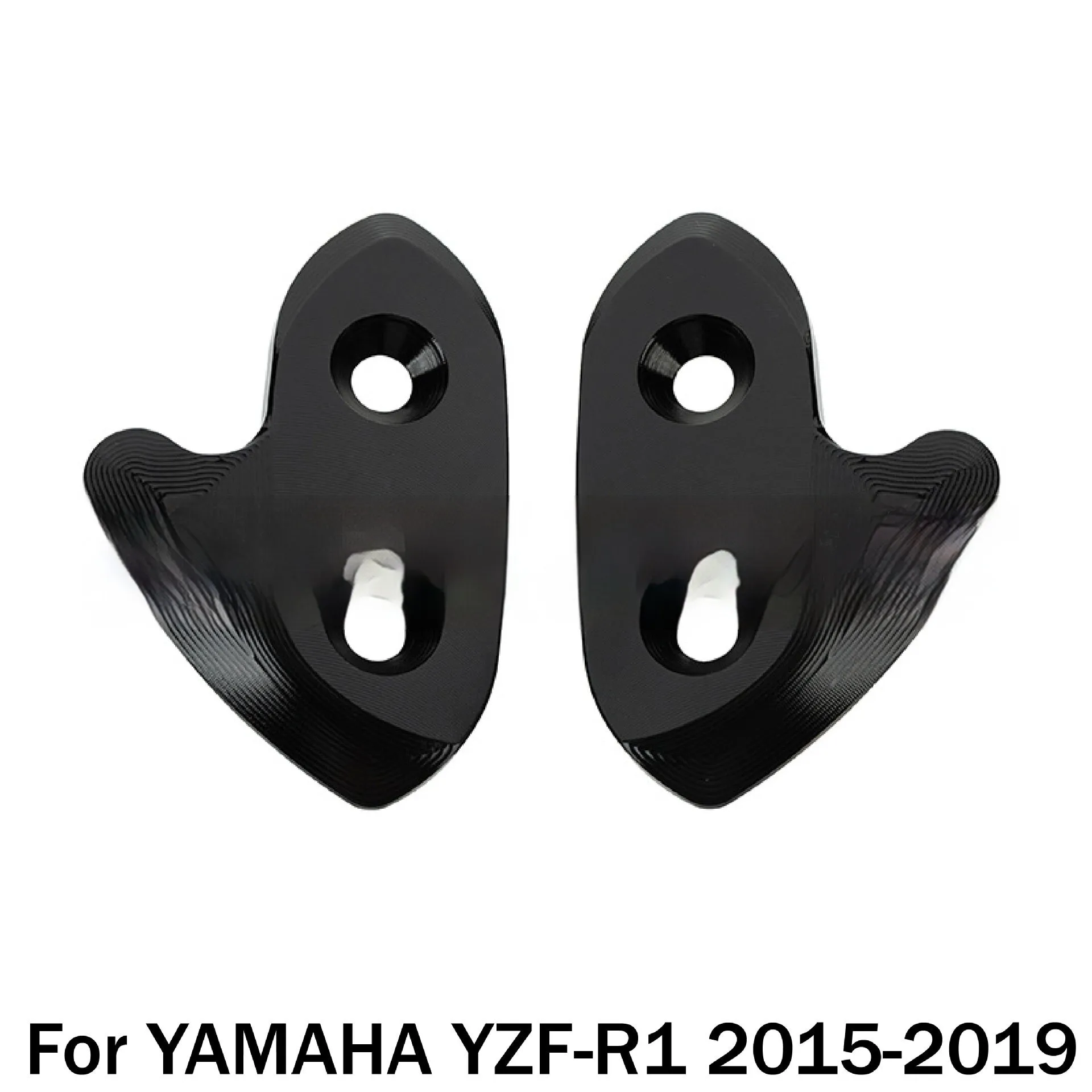 Aluminium alloy rearview mirror decorative cover seat plug for R1 2015-2019 in black