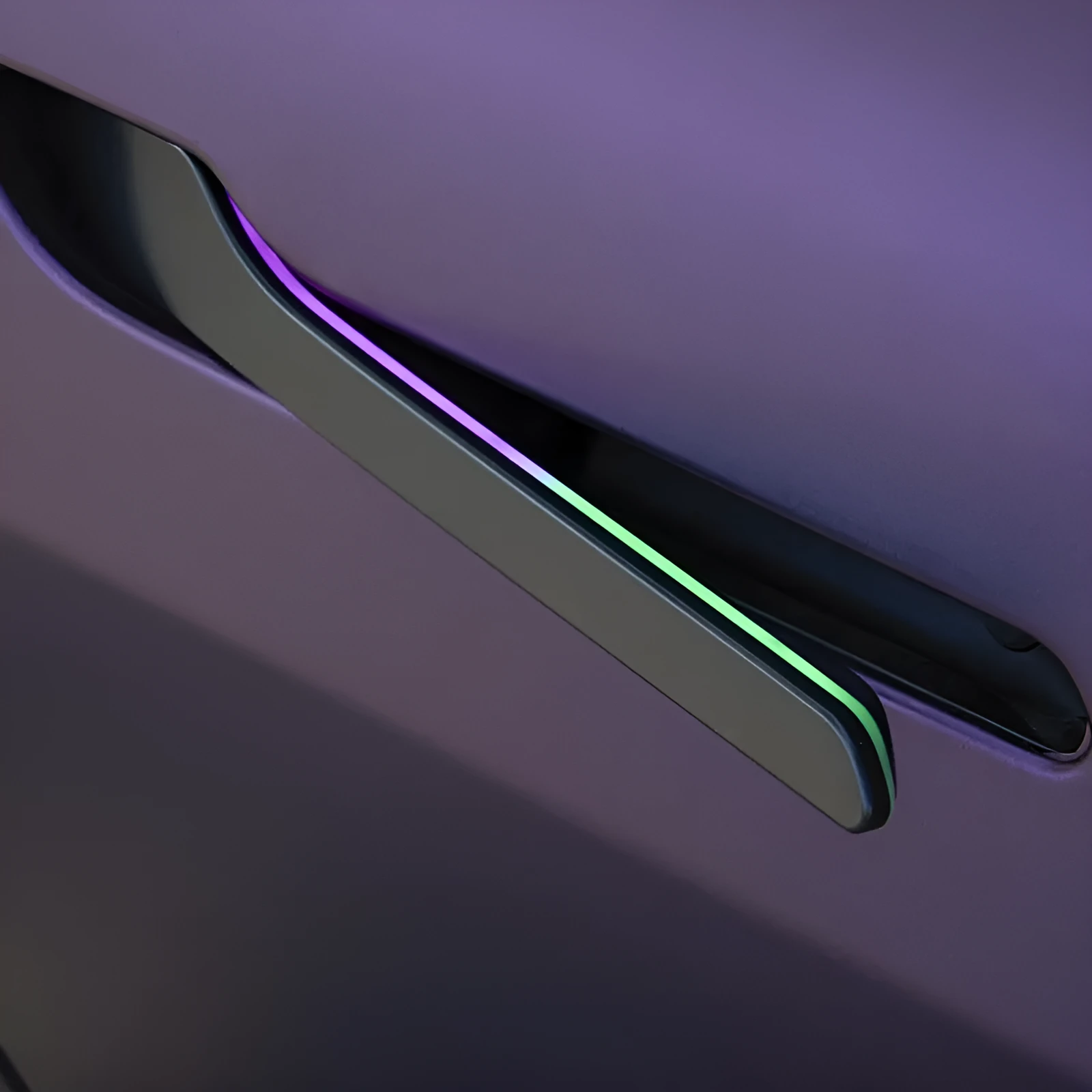 Black alloy car door handle modification set for Tesla Model Y and Model 3, including 2024 renewal model