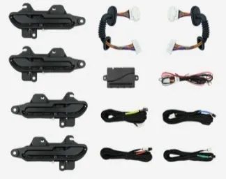 Black alloy car door handle modification set for Tesla Model Y and Model 3, including 2024 renewal model