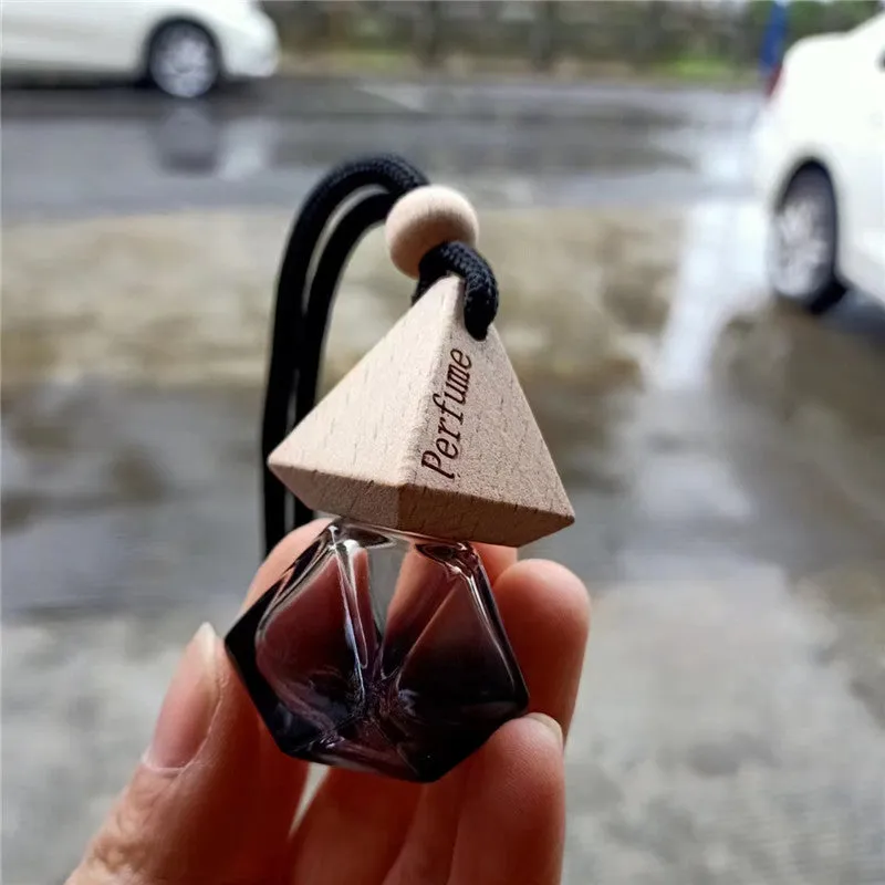 Car empty perfume bottle pendant hollow glass design 8ml capacity modern style various colour options