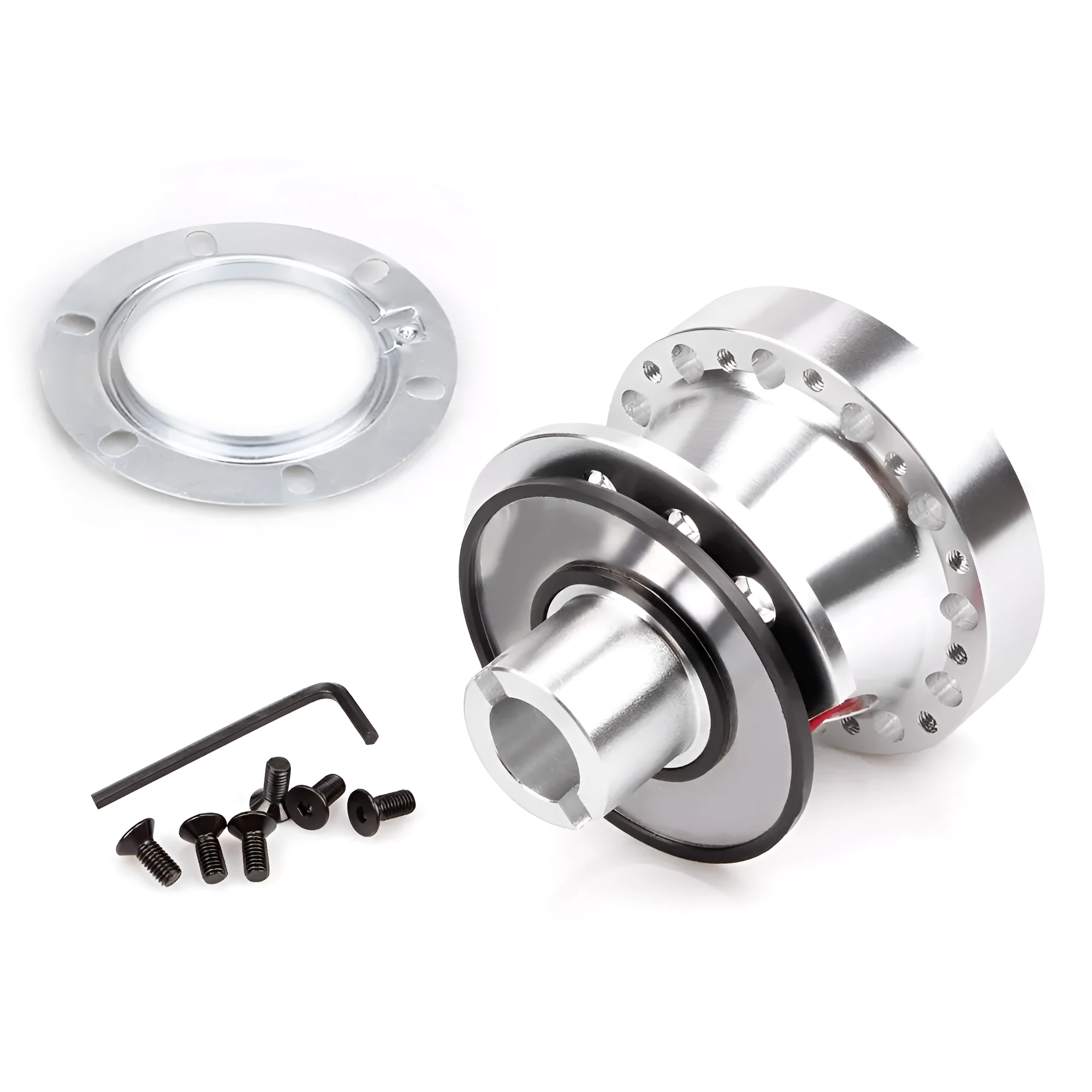 Black anodised aluminium steering wheel hub adapter for Honda Civic EK EG