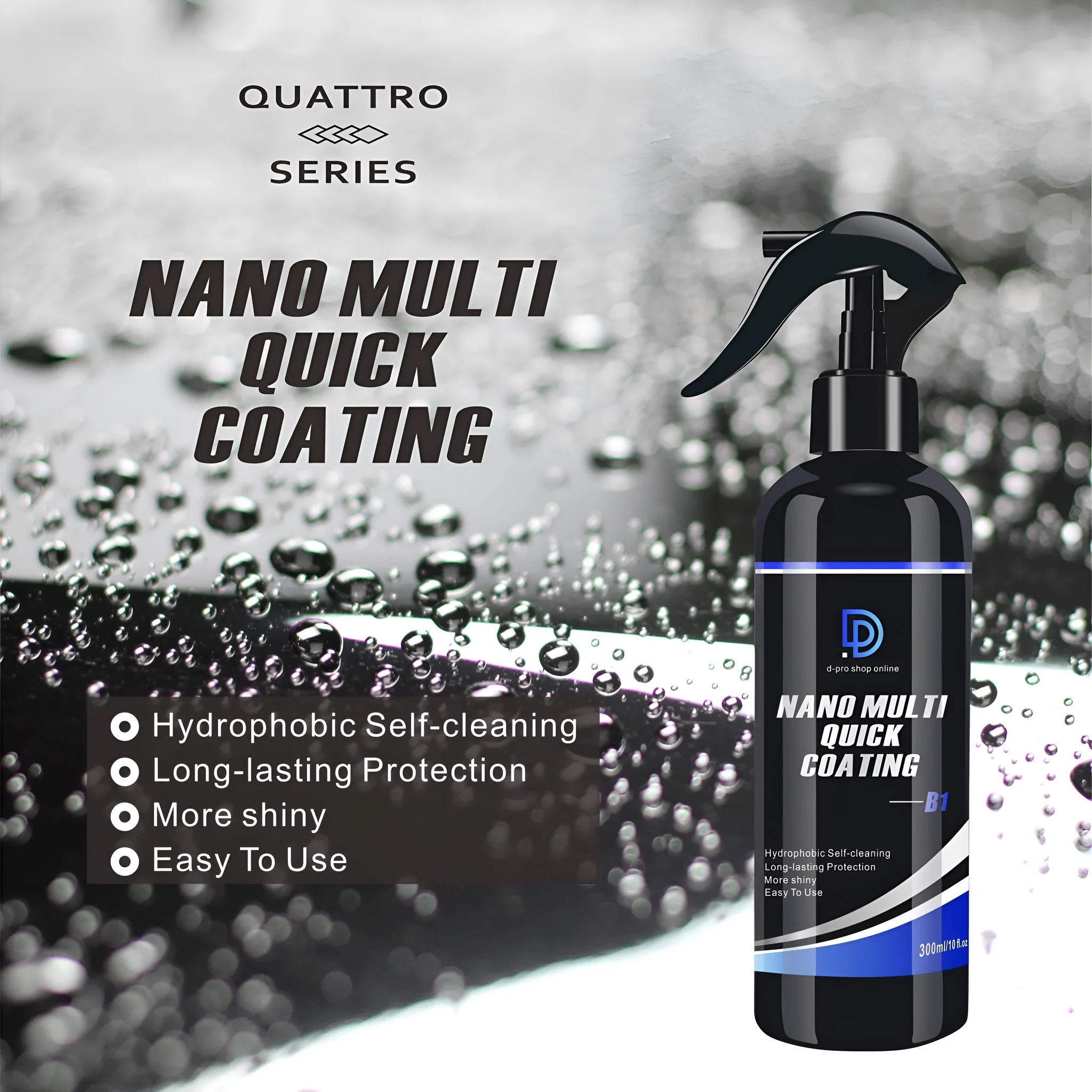 Automotive coating spray 300ML with nano silica for car paint protection and water repellency