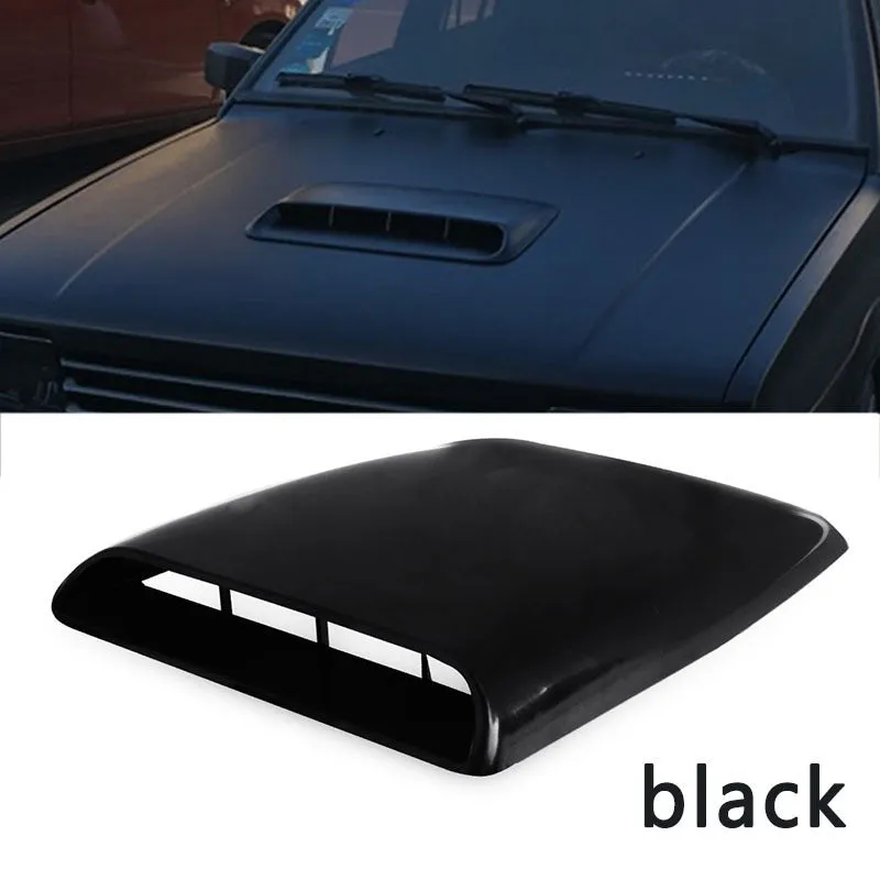 Black ABS plastic decorative car hood air outlet vent with adhesive base