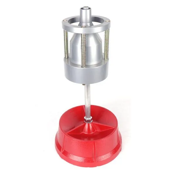 Portable aluminium hub balancer for car tyres with bull's eye level and enamel base