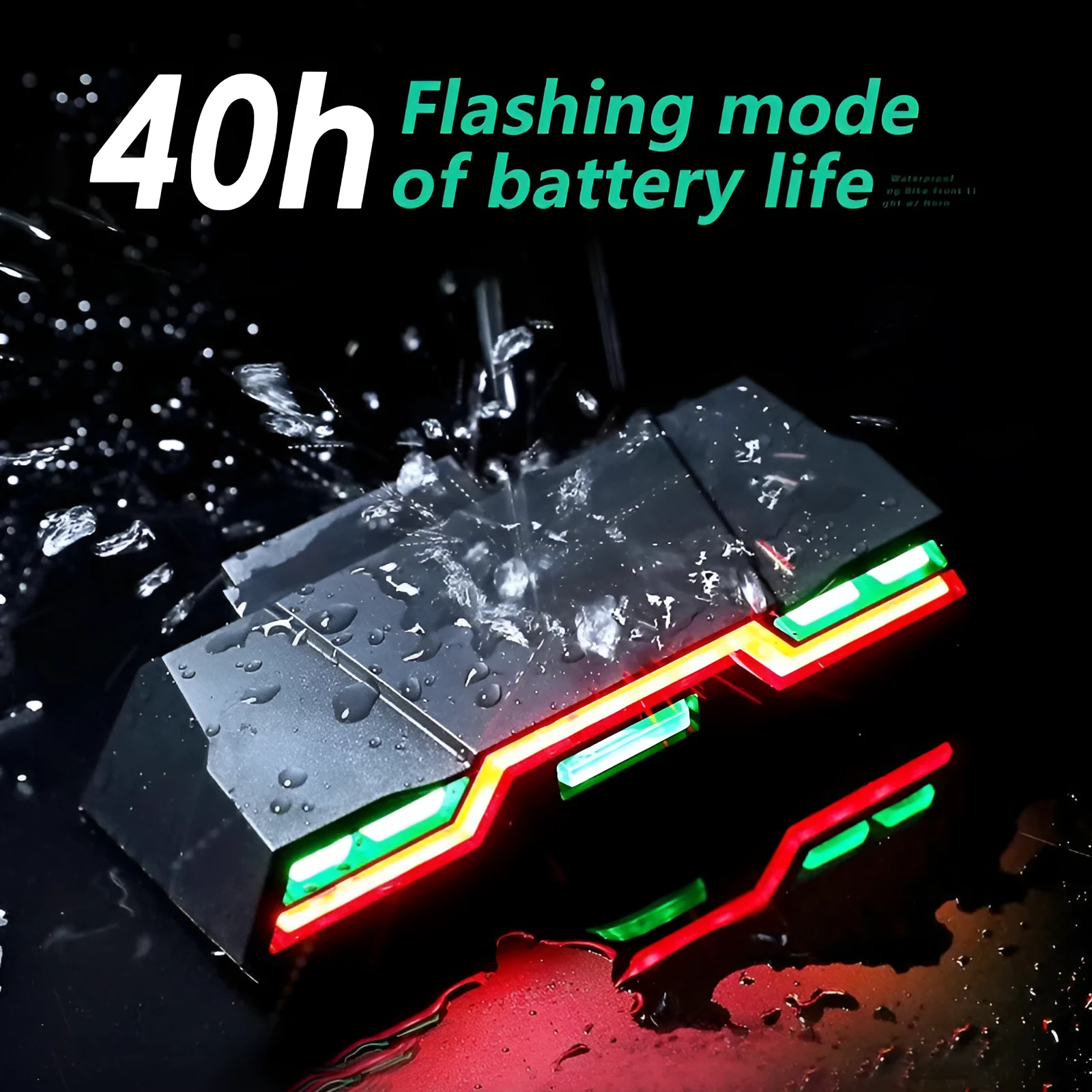 Waterproof USB rechargeable bicycle tail light with 2000mAh lithium battery and three colour options