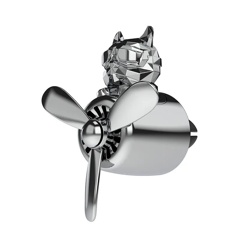 Car air vent aromatherapy with electroplated pit bull shape in black finish