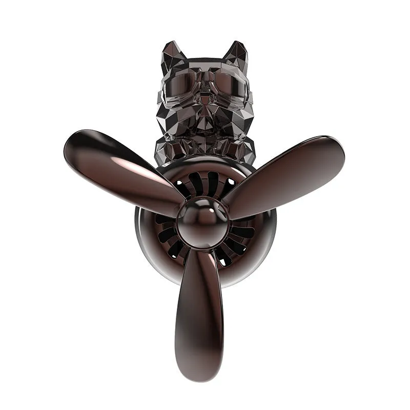 Car air vent aromatherapy with electroplated pit bull shape in black finish