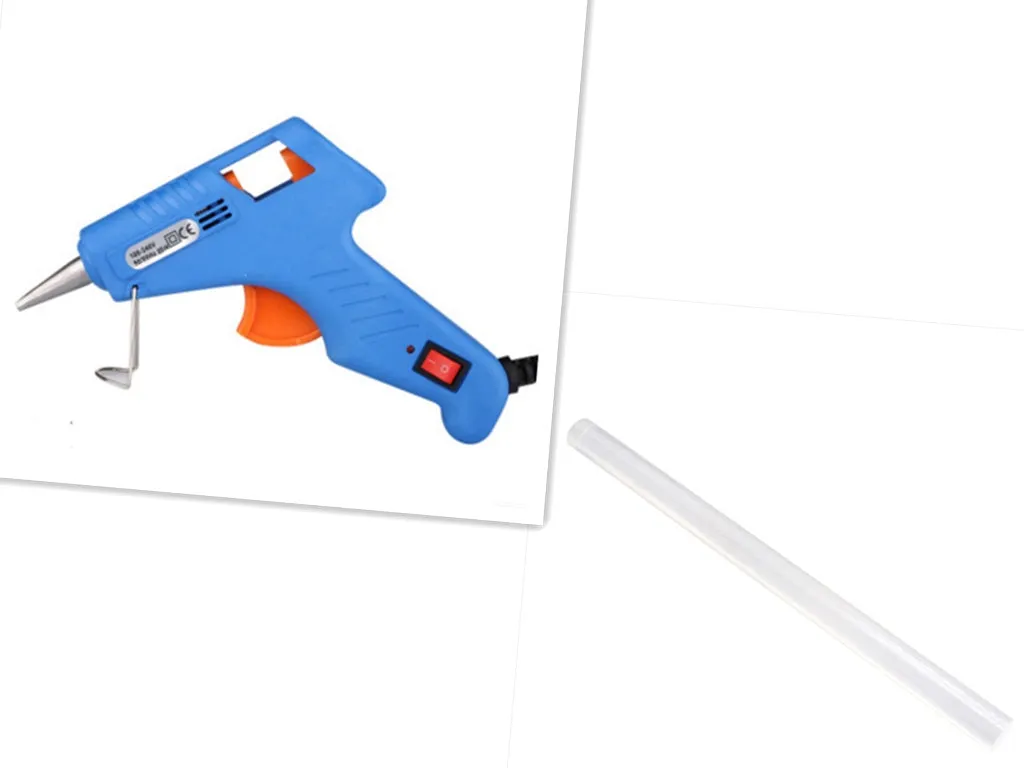 Car dent repair tool with glue gun and three traction gasket strips in color box packaging