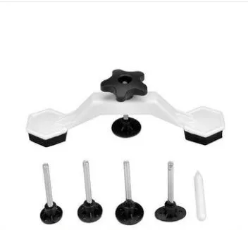 Car dent repair tool with glue gun and three traction gasket strips in color box packaging